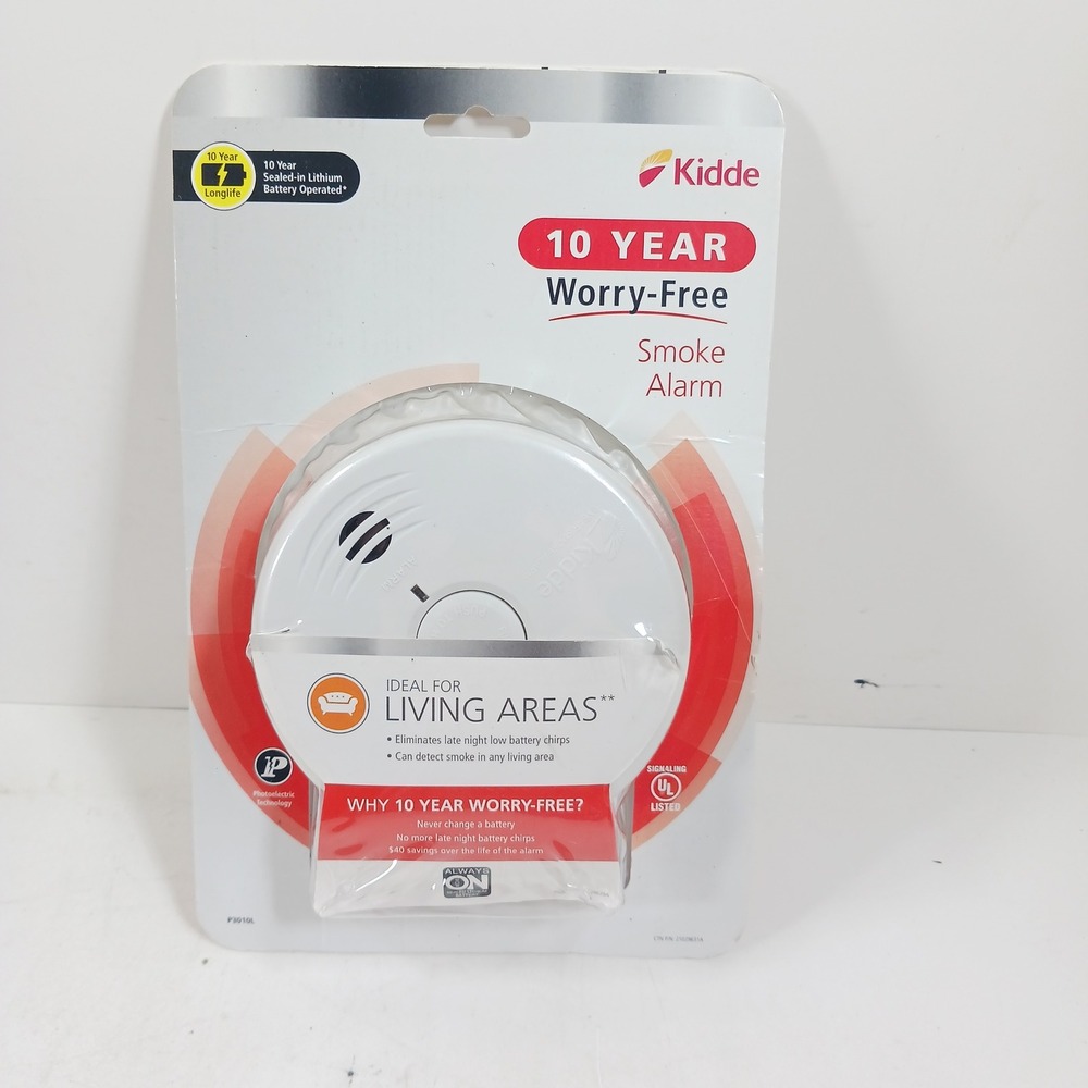 Kidde P3010L 10 Year Worry Free Smoke Alarm Sealed Lithium Battery Photoelectric